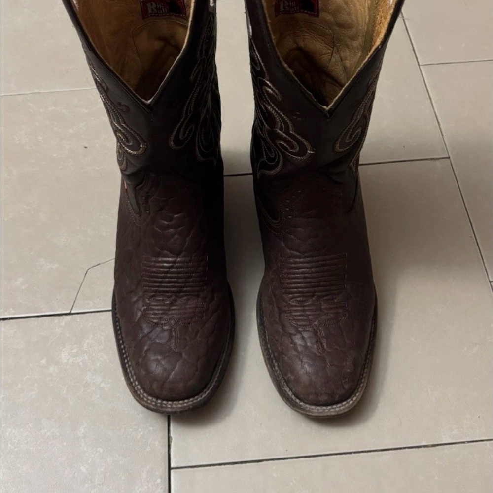 Men's Dark Brown Western Cowboy Boots - Classic Pull-On Style